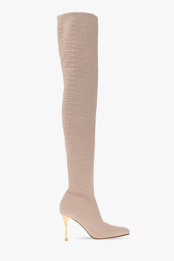 Balmain ‘Moneta’ heeled ribbed-knee