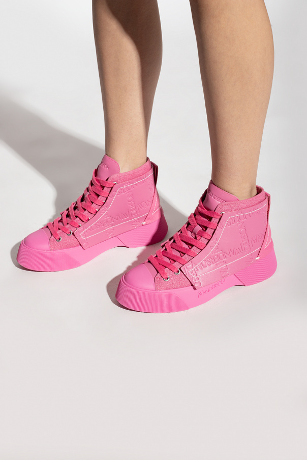 JW Anderson panelled high-top sneakers Arancione