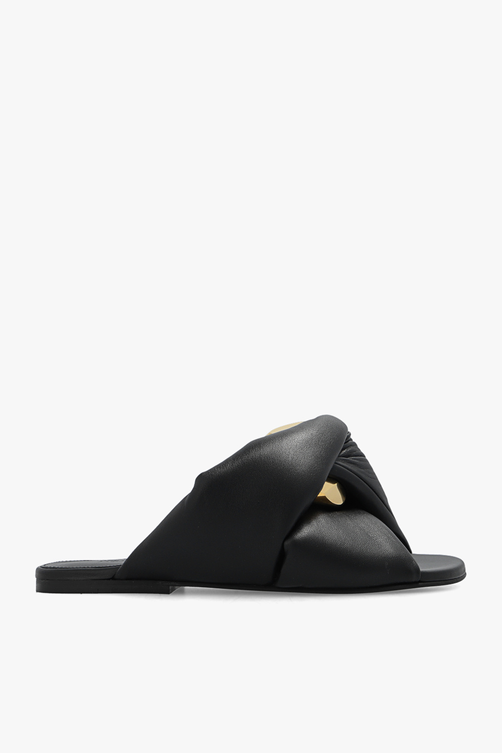 JW Anderson Leather slides with chain detail