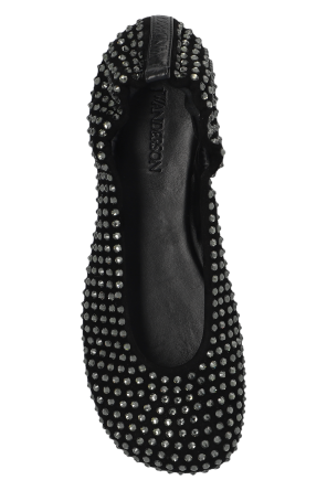 Casadei crystal-embellished ballerina shoes - Black
