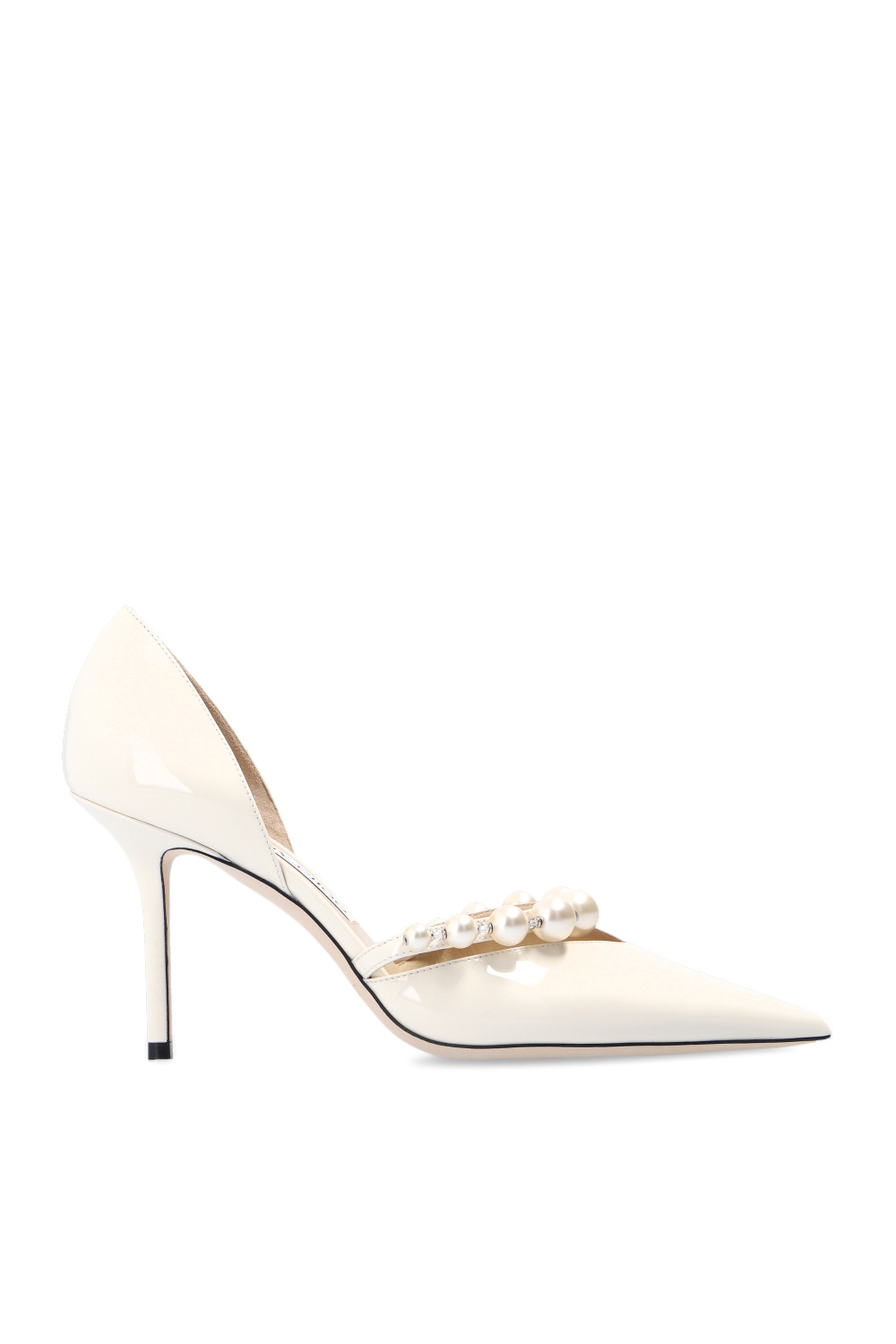 Aurelie 85 Patent Leather Pumps in White - Jimmy Choo