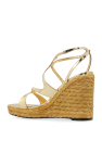 Jimmy Choo GOLD Wedge Sandals 'Ayla 110'