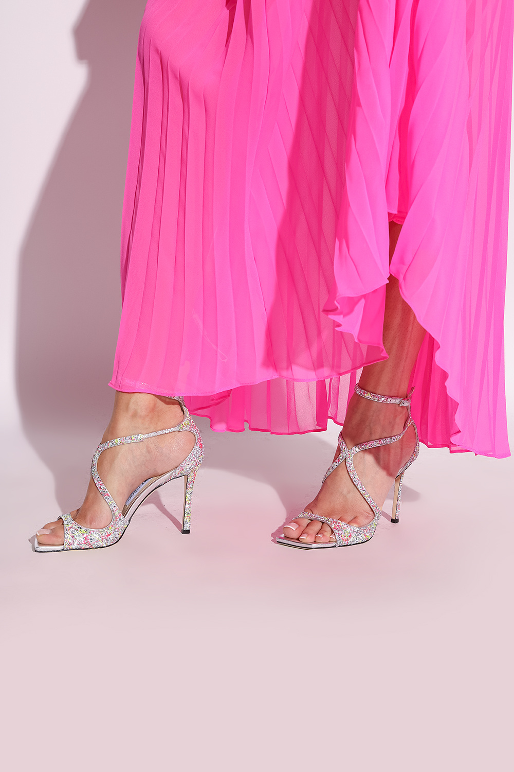 Jimmy Choo ’Azia’ glittery heeled sandals