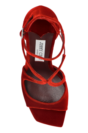 Jimmy Choo Sandalias de tacón de terciopelo "Azia"
