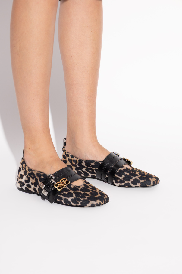 Ganni Ballet flats with animal motif