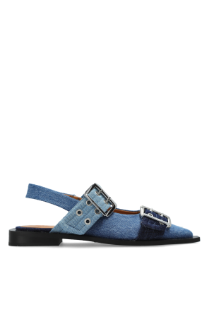 Denim shoes with buckles