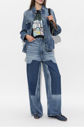 Ganni Laced denim ballet flats