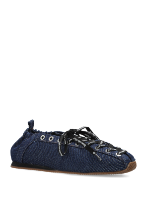 Ganni Laced denim ballet flats