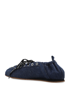 Ganni Laced denim ballet flats