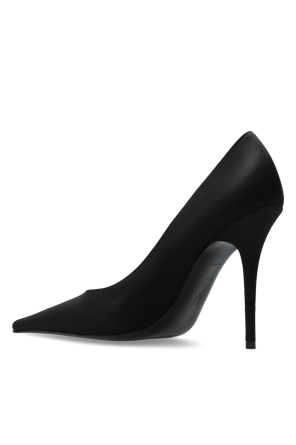 Amina Muaddi Satin heeled shoes "Barbara"