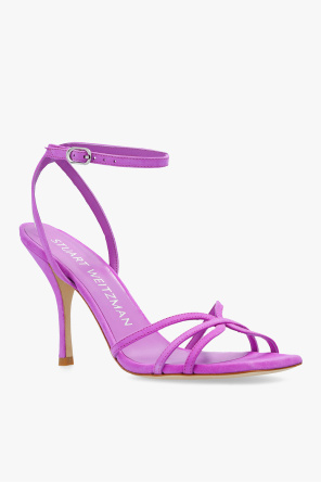 Stuart Weitzman ‘Barelythere’ heeled sandals in suede