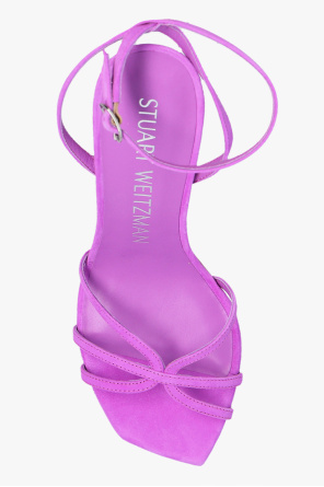 Stuart Weitzman ‘Barelythere’ heeled sandals in suede