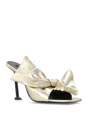 Givenchy Chinelos de couro de salto com laço