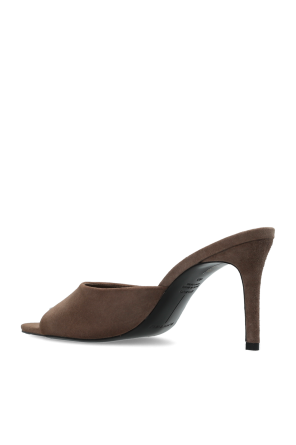 BLACK SUEDE STUDIO Zamszowe klapki na obcasie `Belle`