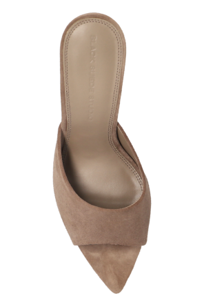 BLACK SUEDE STUDIO Zamszowe klapki na obcasie `Belle`