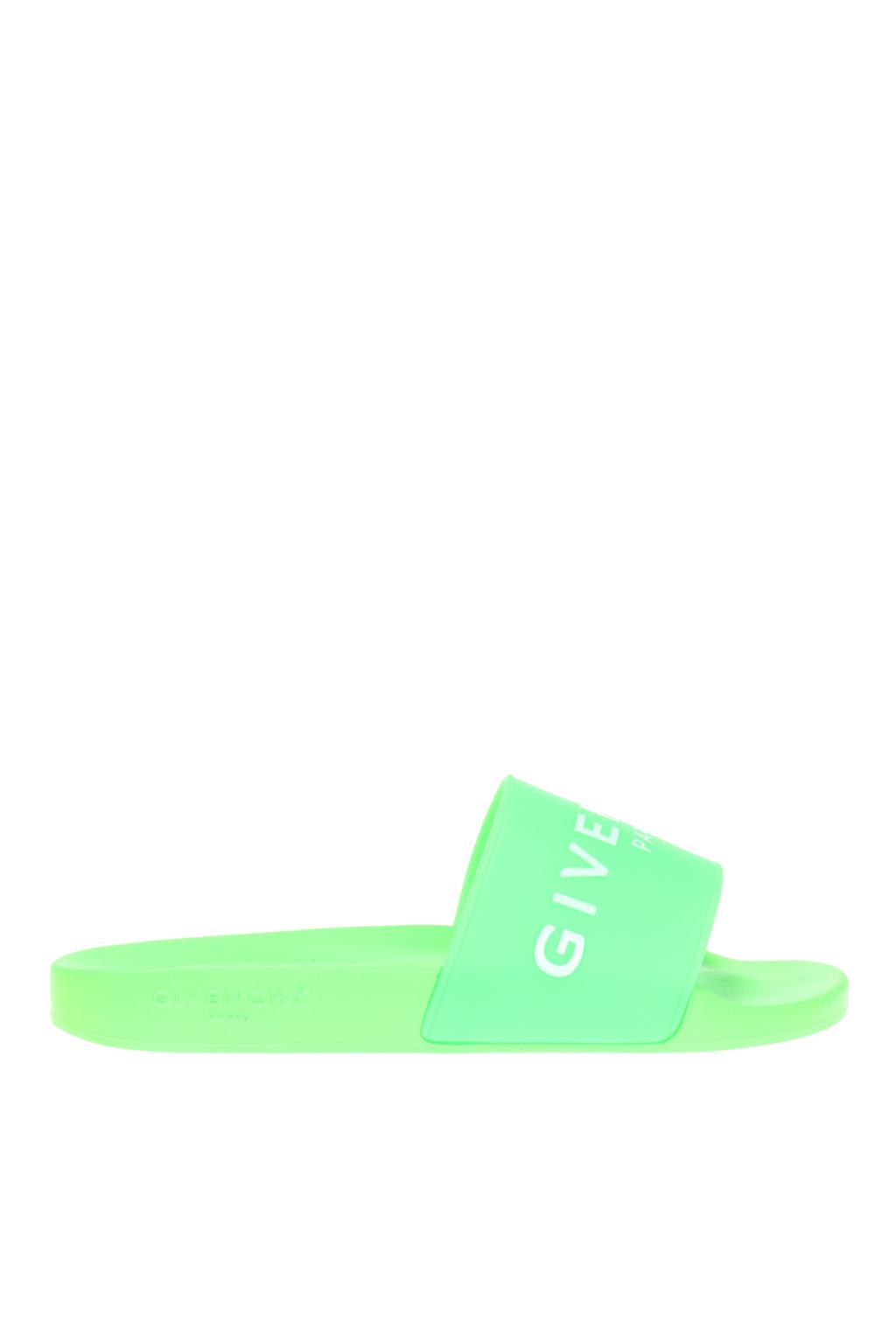 neon green givenchy slides
