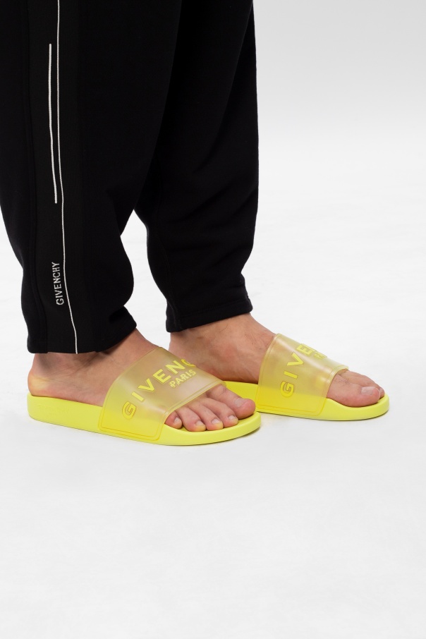 neon givenchy slides