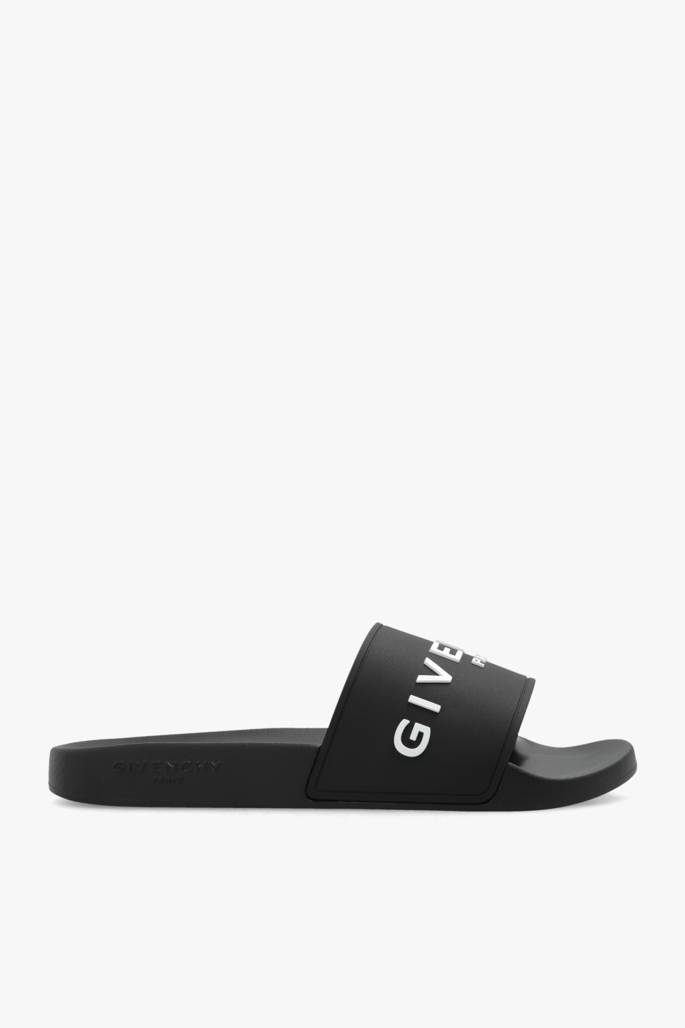 Givenchy Logo Embossed Rubber Slides In Black