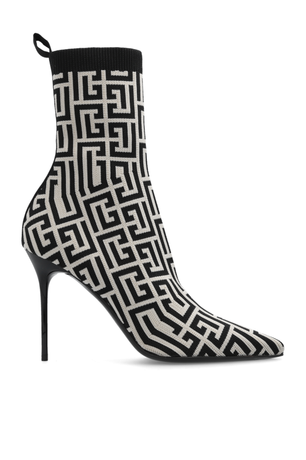 Heeled ankle boots with sock od Balmain