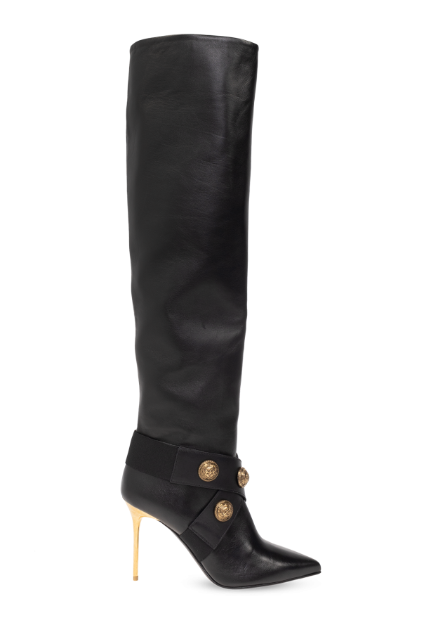 ‘Alma’ heeled boots in leather od Balmain