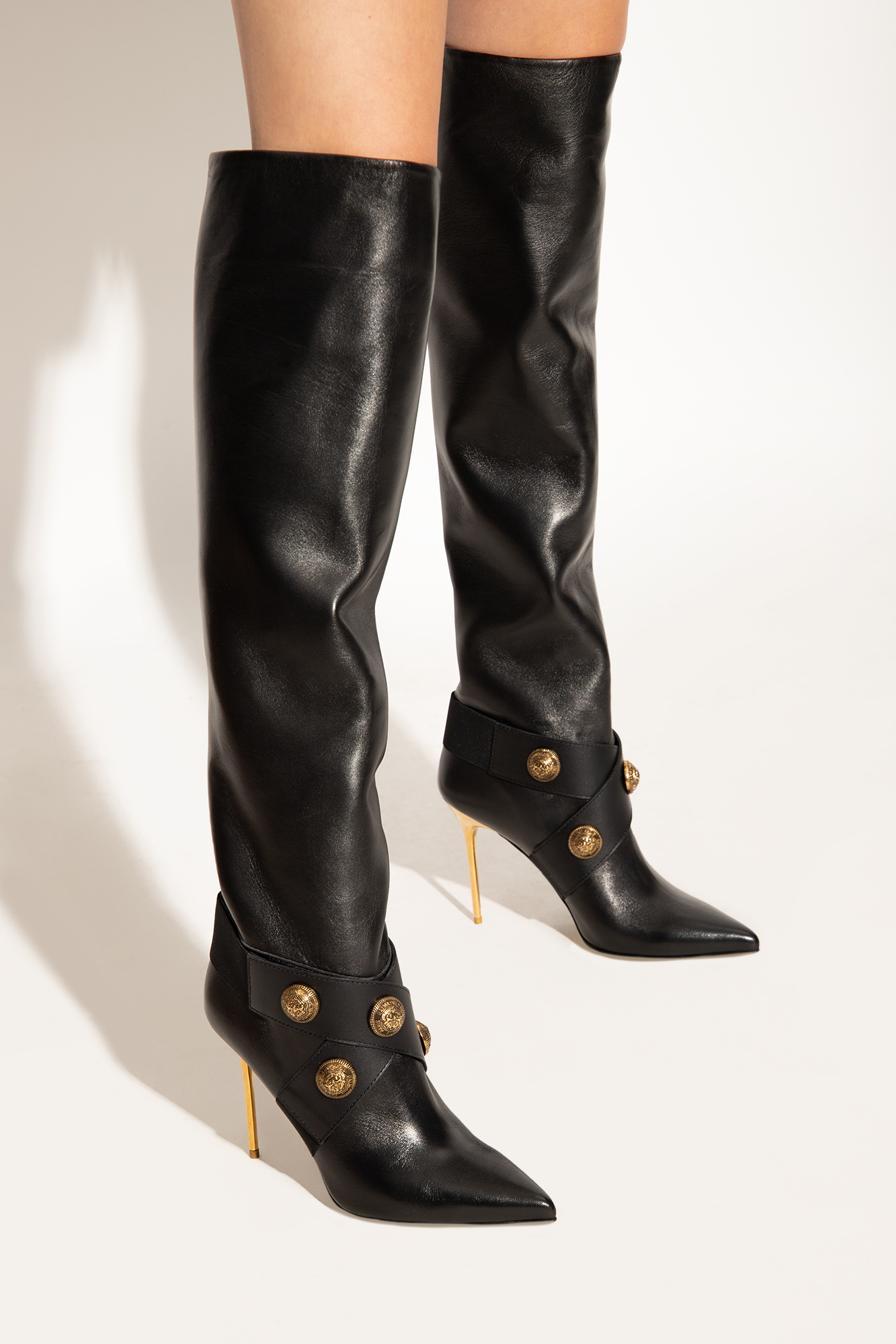 Balmain ‘Alma’ heeled boots in leather