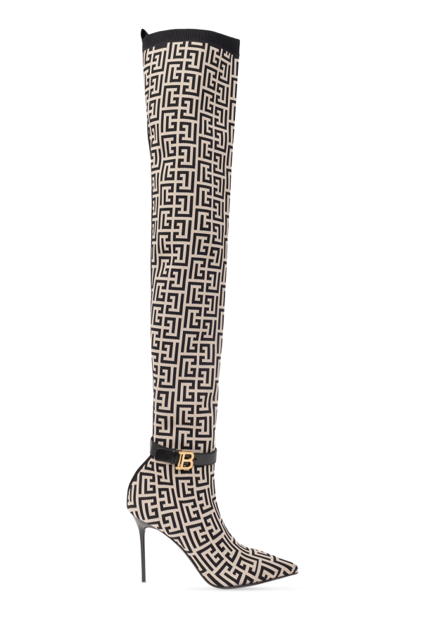 Balmain peacoat ‘Raven’ heeled boots