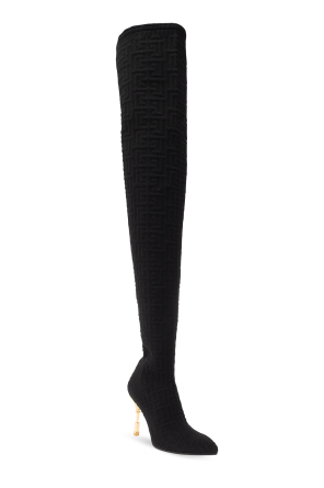 Balmain hooded ‘Moneta’ over-the-knee boots