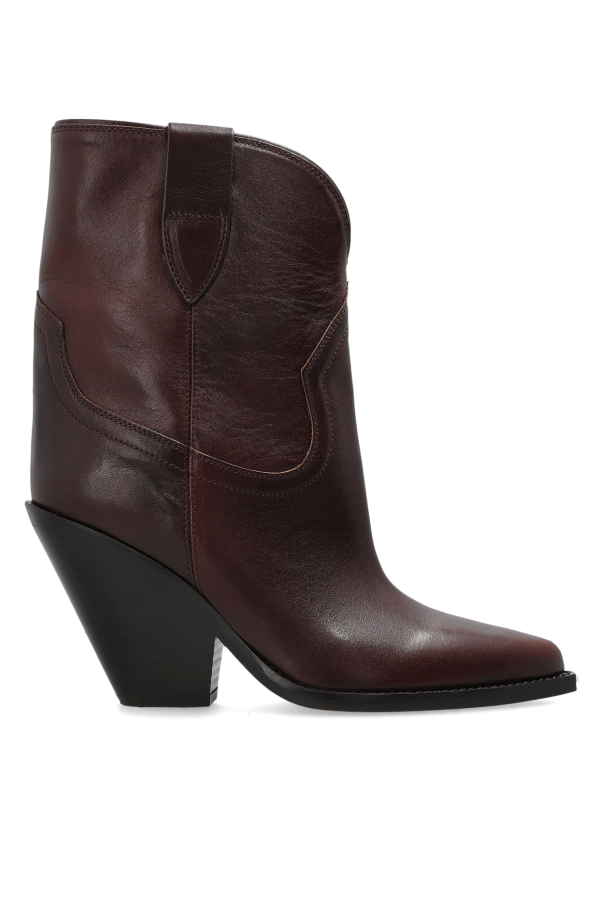 Leather heeled ankle boots `Leyane` od Isabel Marant