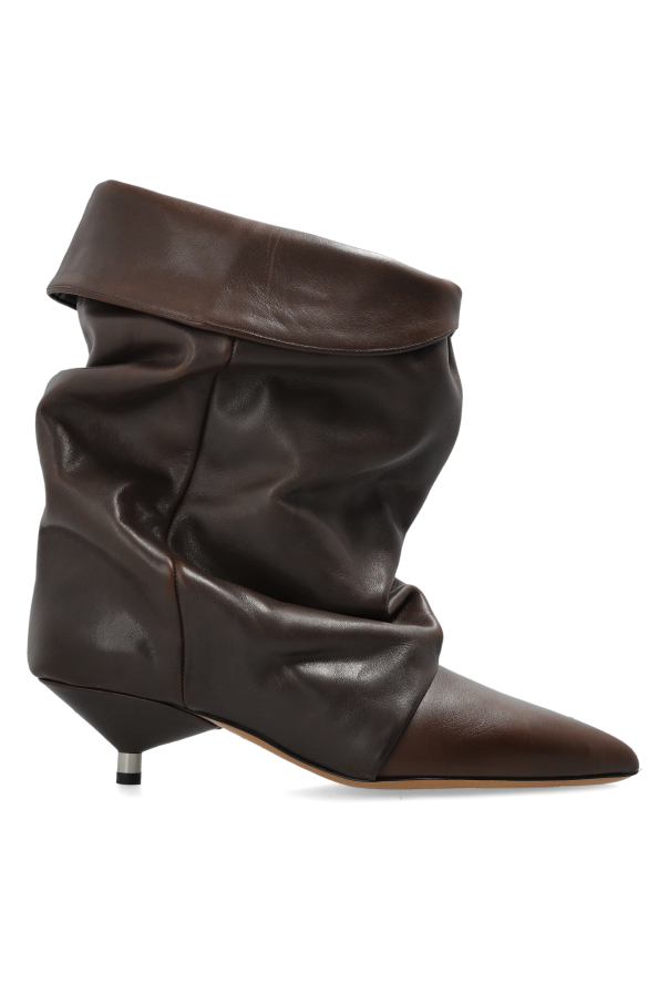 Leather heeled ankle boots `Edrik` od Isabel Marant