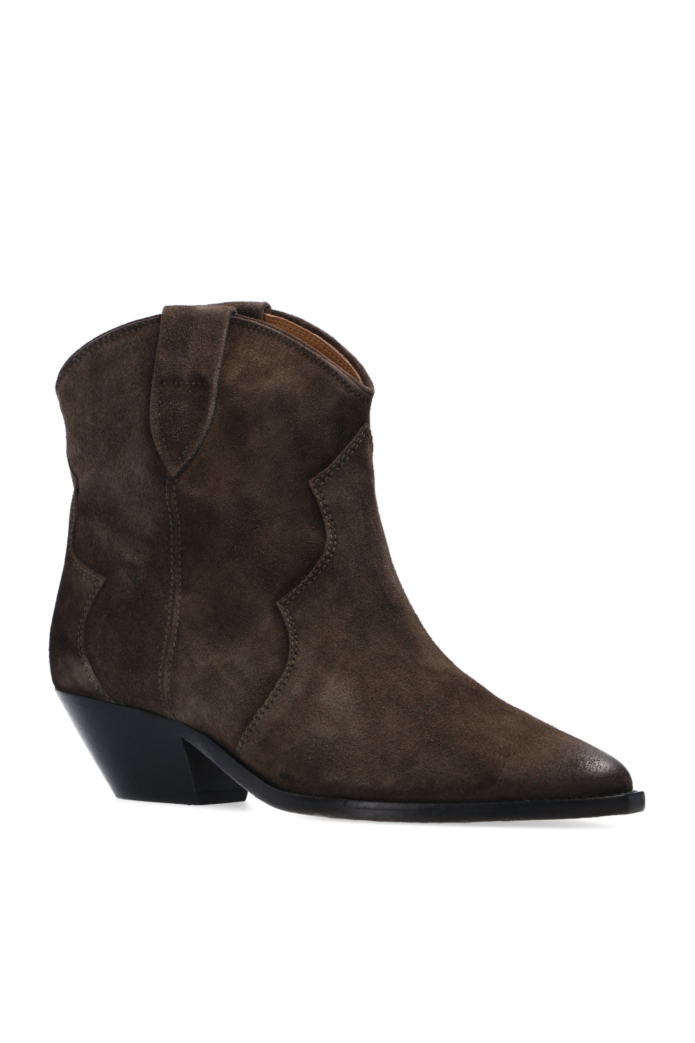 Isabel Marant Donatee Low Heels Ankle Boots In Beige Leather In White