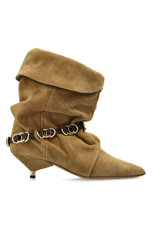 Suede heeled ankle boots `Edrik Rings` od Isabel Marant