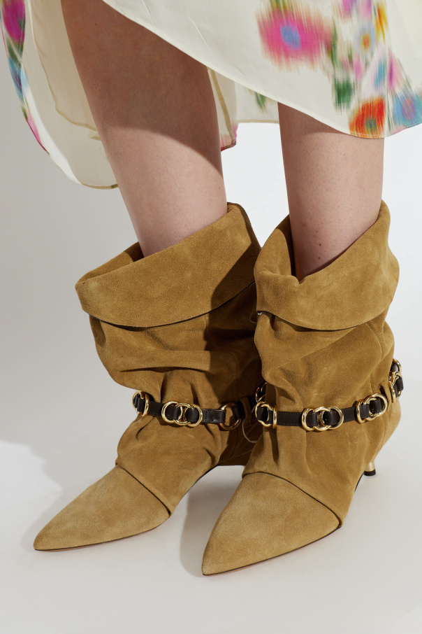 Isabel Marant Zamszowe botki na obcasie `Edrik Rings`