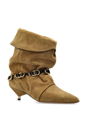 Isabel Marant Zamszowe botki na obcasie `Edrik Rings`