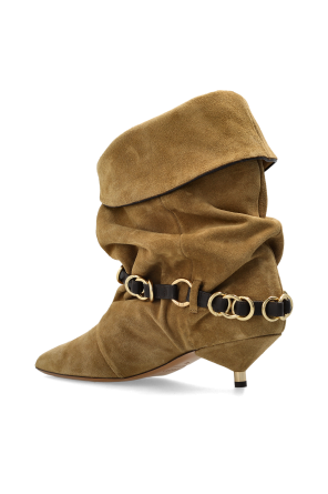 Isabel Marant Zamszowe botki na obcasie `Edrik Rings`