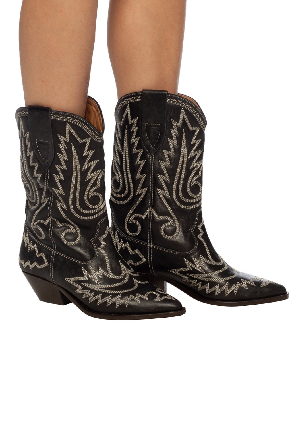Women's Duerto Suede Cowboy Boots In Black/Ecru