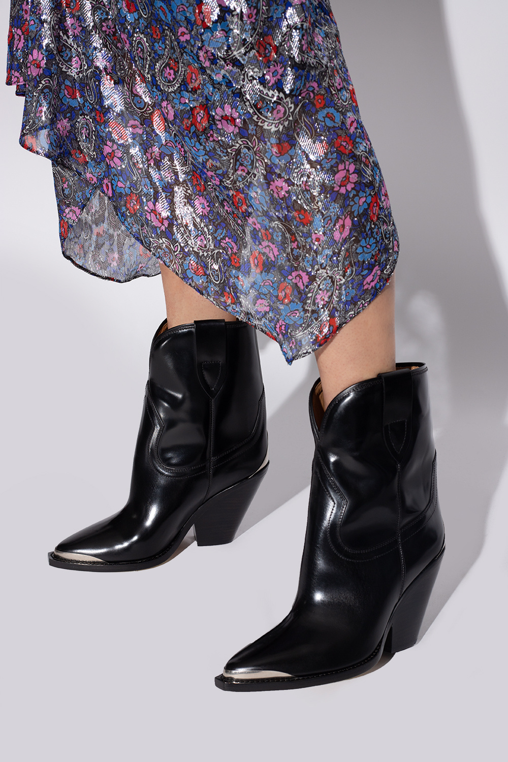 Isabel Marant Donatee Low Heels Ankle Boots In Black Leather