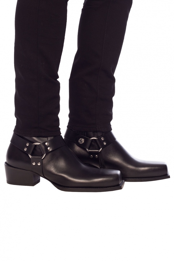 Dsquared2 'Hunter Insulated Black Leather Hiker Boots