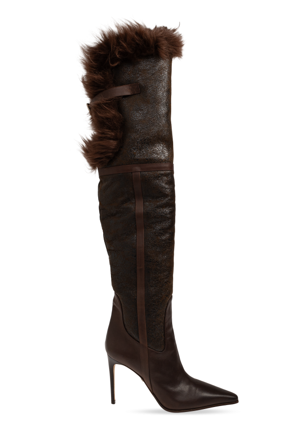 Heeled boots with fur od Dsquared2