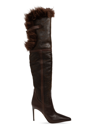Heeled boots with fur od Dsquared2