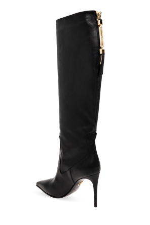 Dsquared2 Botas de cano alto em pele com salto