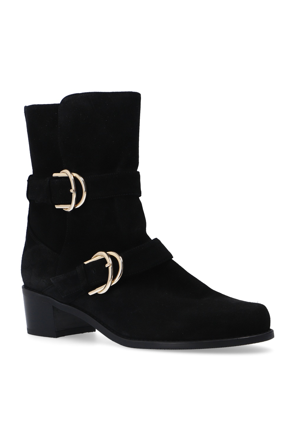 stuart weitzman britain buckle suede ankle boots