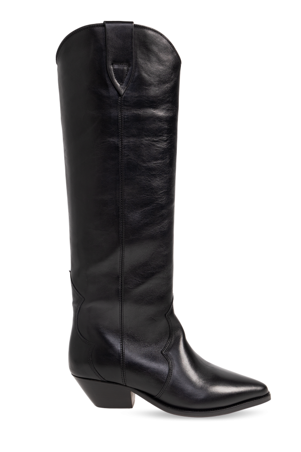 ‘Denvee’ heeled boots in leather od Isabel Marant