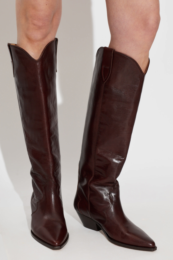Isabel Marant Botas de cano alto em pele de salto "Denvee"