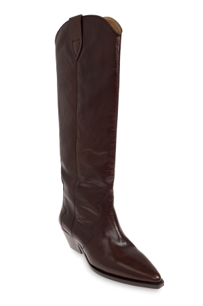 Isabel Marant Botas de cano alto em pele de salto "Denvee"
