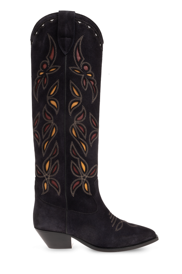 ‘Denvee’ heeled boots in suede od Isabel Marant