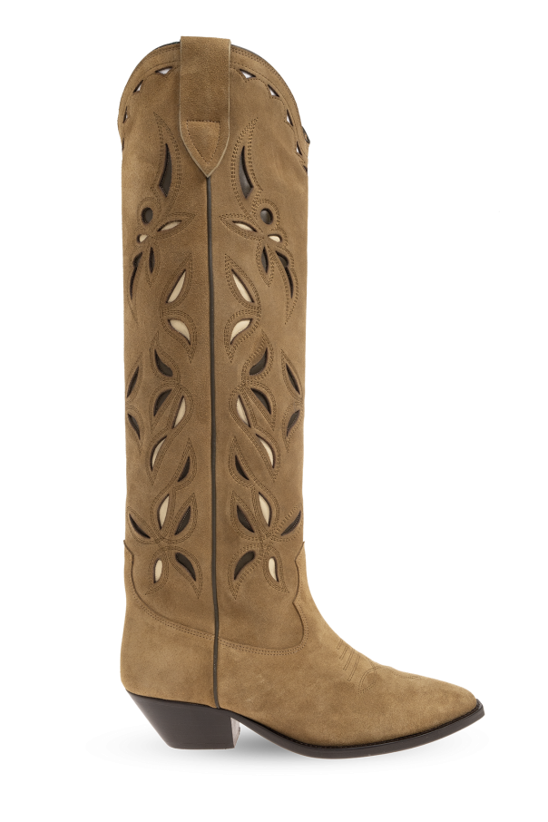 ‘Denvee’ heeled boots in suede od Isabel Marant