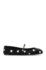 Dolce & Gabbana BLACK Satin ballet flats with polka dot pattern