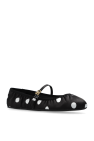 Dolce & Gabbana BLACK Satin ballet flats with polka dot pattern