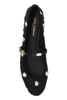Dolce & Gabbana BLACK Satin ballet flats with polka dot pattern
