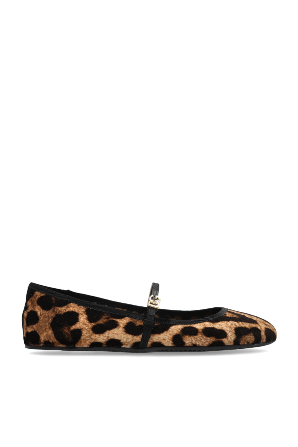 Velvet ballerinas with animal motif, zdjęcie 1 Velvet ballerinas with animal motif od Dolce & Gabbana
